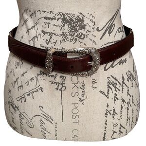 Fossil Western Boho Genuine Leather Belt Brown. Sz S